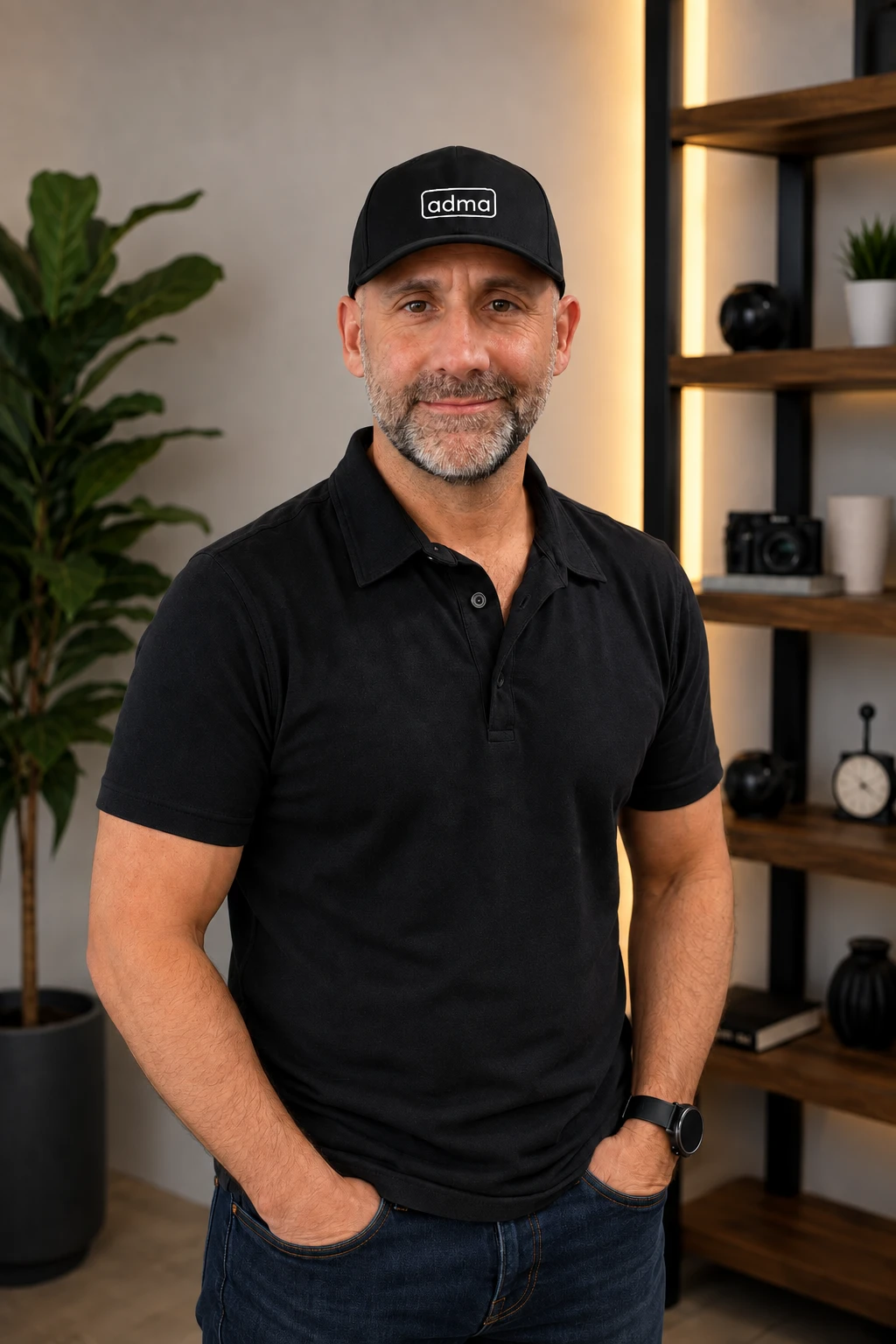 Paul Todaro, founder of ADMA, wearing an ADMA cap
