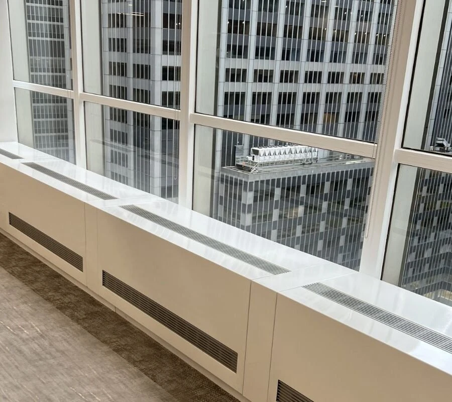 Fina Metals Financial District project — a custom fabricated window sill and convector cover