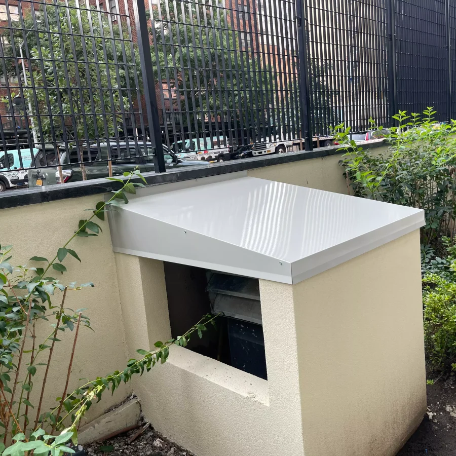 Fina Metals custom exterior flashing cover, a fabricated architectural sheet metal roof