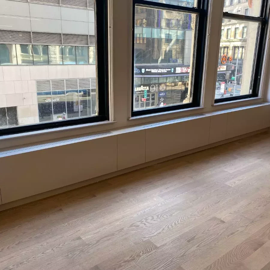 Fina Metals 841 Broadway project — a custom fabricated window sill and convector cover