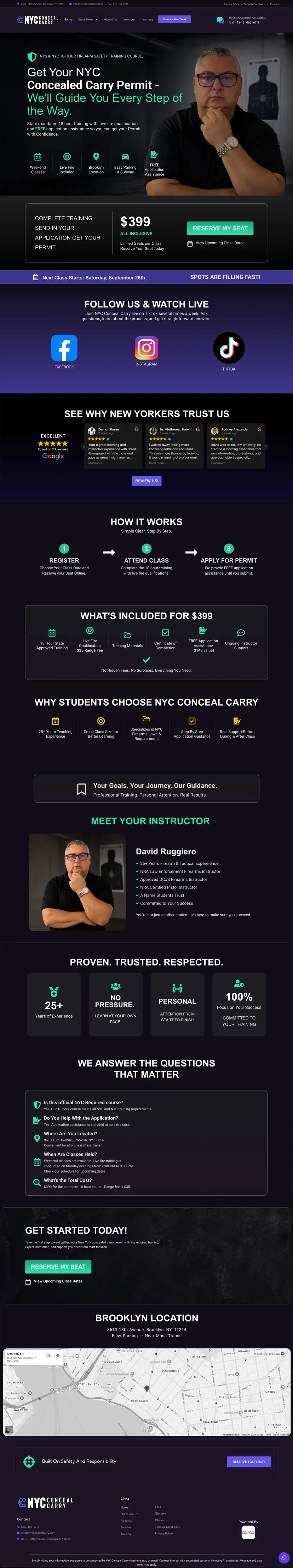 NYC Conceal Carry website, full page