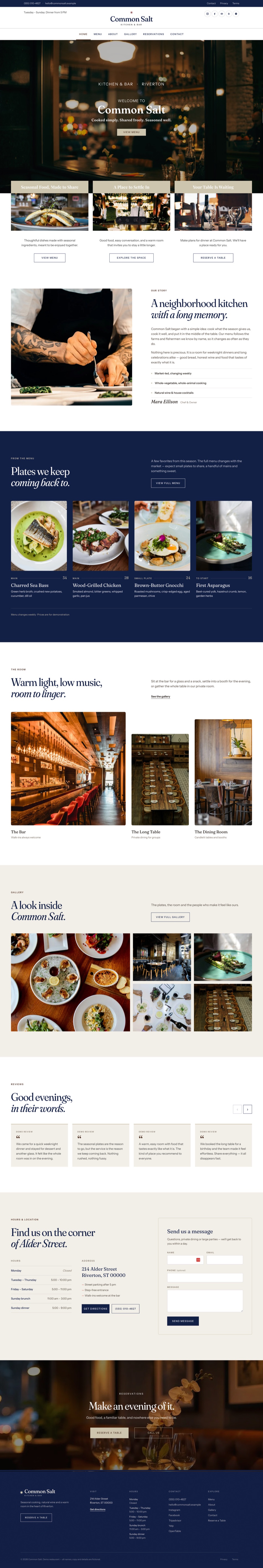 Neighborhood Dining Smart Website design preview