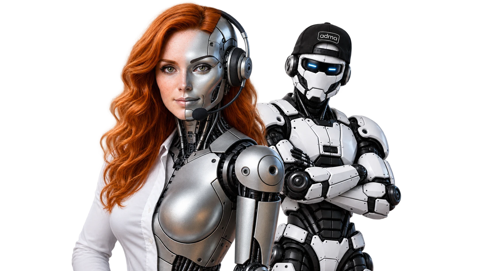 The ADMA robot, representing the Voice AI Employee